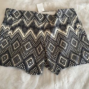J.crew black and cream patterned shorts - size 12